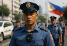 AI Body Cameras Philippines: 20,000 Cameras, One Dangerous Question AI body cameras Philippines: PNP officer wearing AI-enabled body camera on uniform