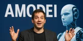 Amodei AI Jobs 2026: The CEO Who Cried ‘Bloodbath’ Says He Was Wrong Amodei AI jobs 2026: Dario Amodei with productivity chart and office workers silhouette