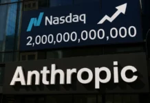 Anthropic IPO 2026: The $2 Trillion Question Before October Anthropic IPO 2026: stock listing chart with AI technology and Nasdaq tower blue