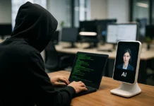 Criminals Just Productized AI Hacking at $150 a Month — and the Target Is Your Assistant AI hacking tools underground marketplace concept illustration with shopping cart and hacker terminal