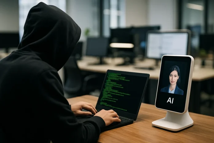 Criminals Just Productized AI Hacking at $150 a Month — and the Target Is Your Assistant AI hacking tools underground marketplace concept illustration with shopping cart and hacker terminal