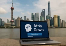 Shanghai Just Gave Away a 744B AI Agent That Outscores GPT-5.6 — and Nobody Had to Pay Atria Dawn open-weight agentic AI model visualization