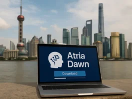 Atria Dawn open-weight agentic AI model visualization