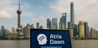 Atria Dawn open-weight agentic AI model visualization