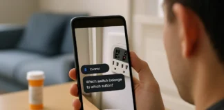 Gemini Guided Vision camera assistant scanning text