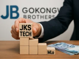A Company Almost Nobody Knew Is Now Worth ₱14 Billion — and the Gokongweis Just Bought 30% JKS Tech PhilWeb deal: handshake over rising stock chart with gaming tech icons