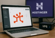 Zapier Charges by the Task. This Setup Charges Almost Nothing — How to Run n8n on Hostinger VPS n8n on Hostinger VPS setup guide illustration with workflow nodes and server