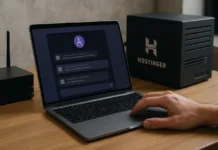 Ollama on Hostinger private AI illustration with home server and shield