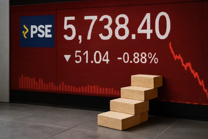 PSE Stocks Closed 5,738.40 on GCash Pricing Day — the Support Ladder After the 5,770 Floor Broke PSE stocks