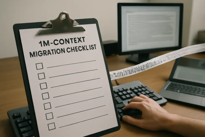 The 1M-Context Migration Checklist: 8 Copy-Paste Tests That Tell You If Your App Survives a Million Tokens 1M-context migration checklist
