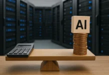 AI Inference Cost: the Formula Behind Every Token Bill AI inference cost: GPU server racks processing token streams with pricing meters