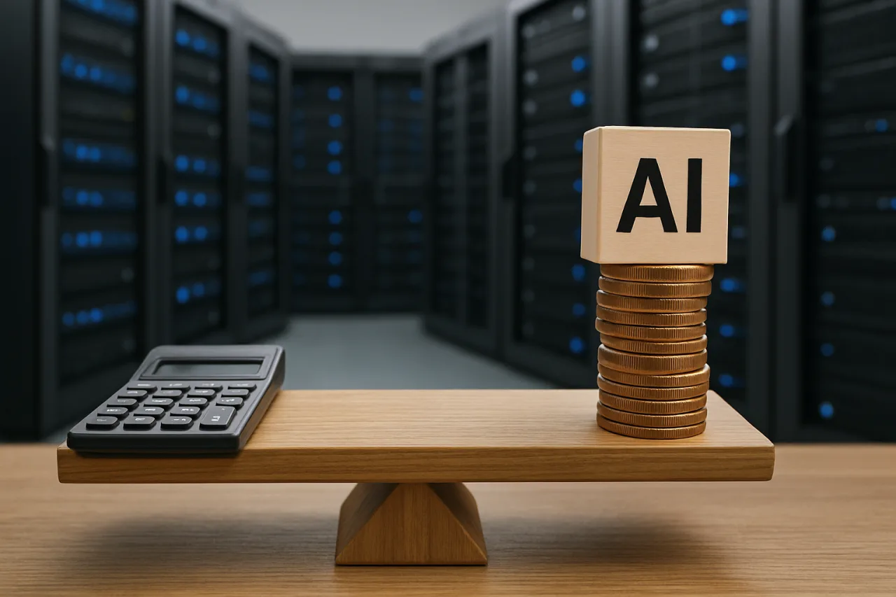 AI Inference Cost: the Formula Behind Every Token Bill 1 AI inference cost: GPU server racks processing token streams with pricing meters