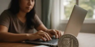 Blog first peso timeline — a Filipino blogger marking calendar months beside a laptop showing growing blog earnings