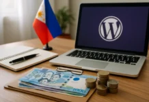 How Much Does It Cost to Start a Blog in the Philippines? The 2026 Peso Guide Cost to start a blog Philippines — peso bills, calculator and a laptop showing a WordPress dashboard for a budget guide