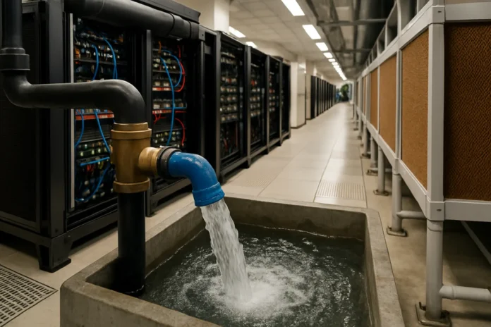 Data center cooling: liquid cold plates and coolant distribution units in an AI server hall