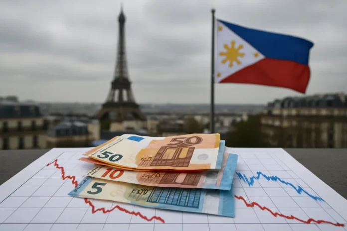 World Investment Watch #012: When Paris Shakes, the Peso Rate Moves — the EUR Crisis Ledger for Euro-Earning Filipinos France fiscal crisis euro to peso rate artwork