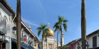 Mosque scene representing the 48 Singapore Mosques whose shared payroll system was hit by ransomware in August 2026
