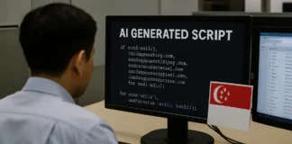 Shadow AI breach — an unreviewed AI-generated script exposing customer emails in a small-business office