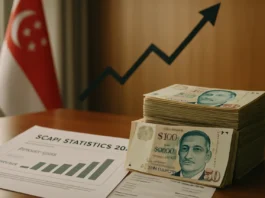Singapore Scam Statistics 2026: The S$410.6M Record, Dated and Verified Singapore scam statistics — infographic of S$410.6 million H1 2026 losses with police enforcement dashboard