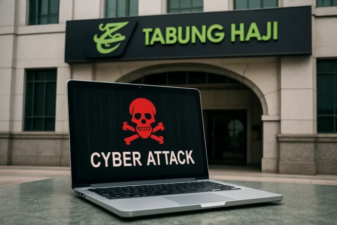 Malaysian pilgrims' fund system outage recovery desk scene representing the Tabung Haji cyberattack response and depositor verification steps